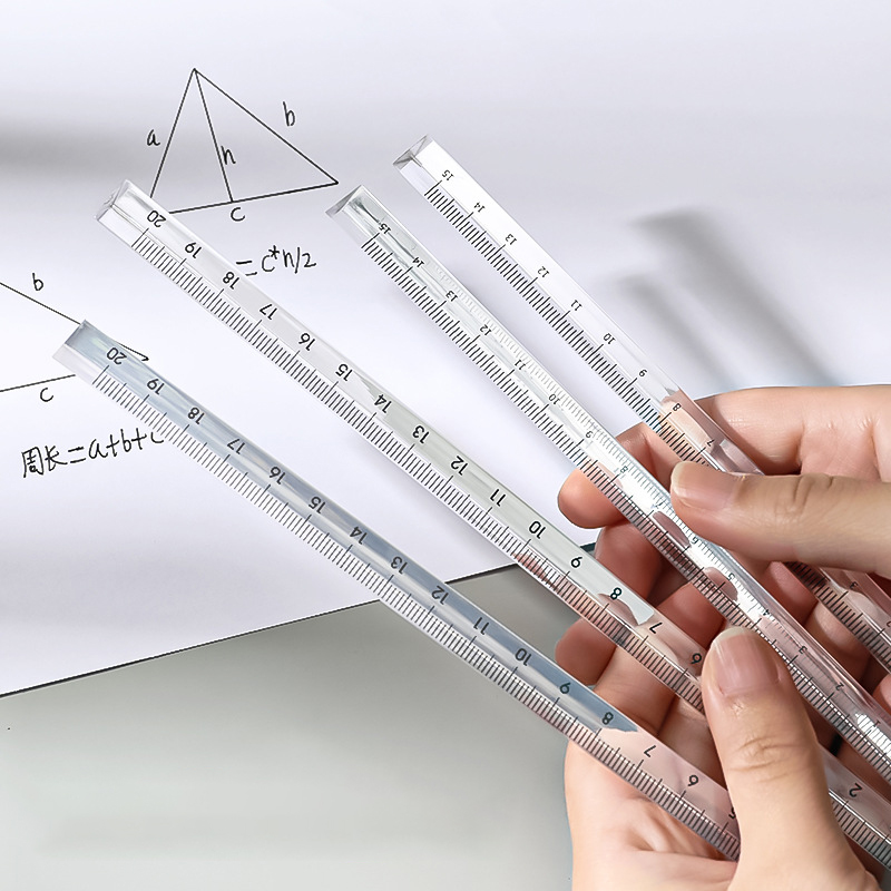 삼각형 통치자 건축가 눈금자 간단한 투명 측정 도구 학생 문구 용품 학교 용품